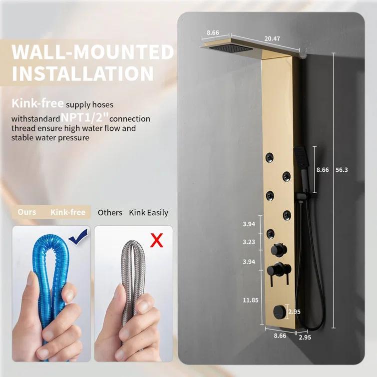 57.99'' Shower Panel with Fixed Shower Head