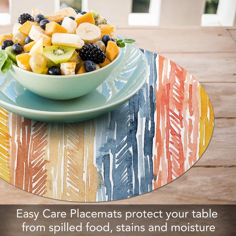CounterArt Flair Pattern 4 Piece Reversible Round Easy Care Placemats
