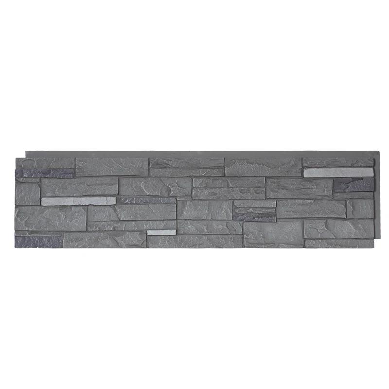 DuraKwik Stone 13" x 48.43" Ledgestone Stone Wall Paneling in Gray Volcano Ash