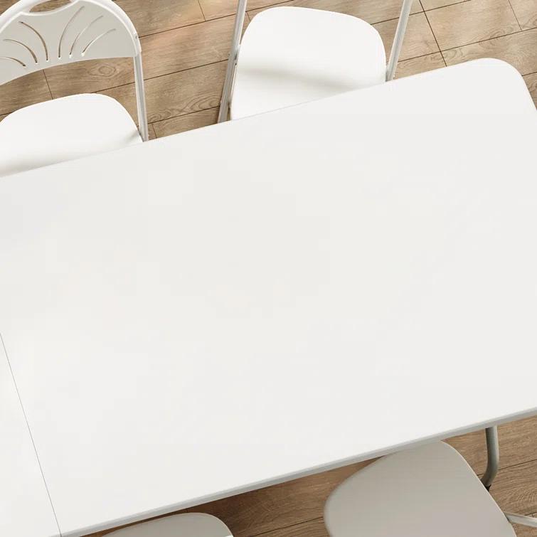 Bring Home Furniture 8Ft Heavy Duty Folding Table, Indoor Outdoor Portable Plastic Picnic Desk with Steel Legs and Handle