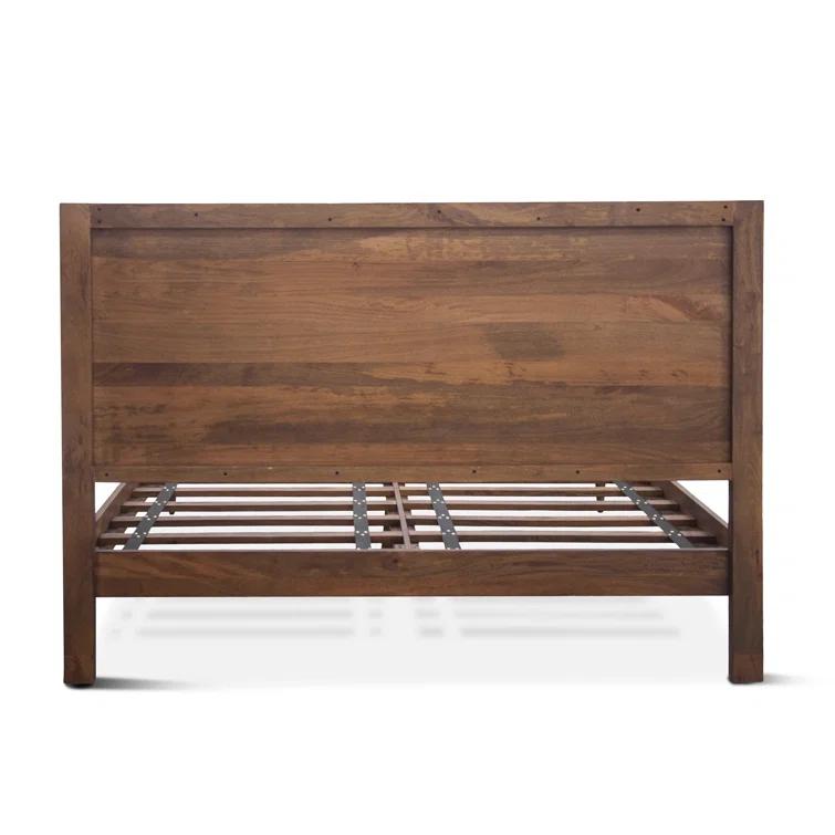 Santa Cruz Queen Dark Brown Mango Wood Platform Bed with Slats