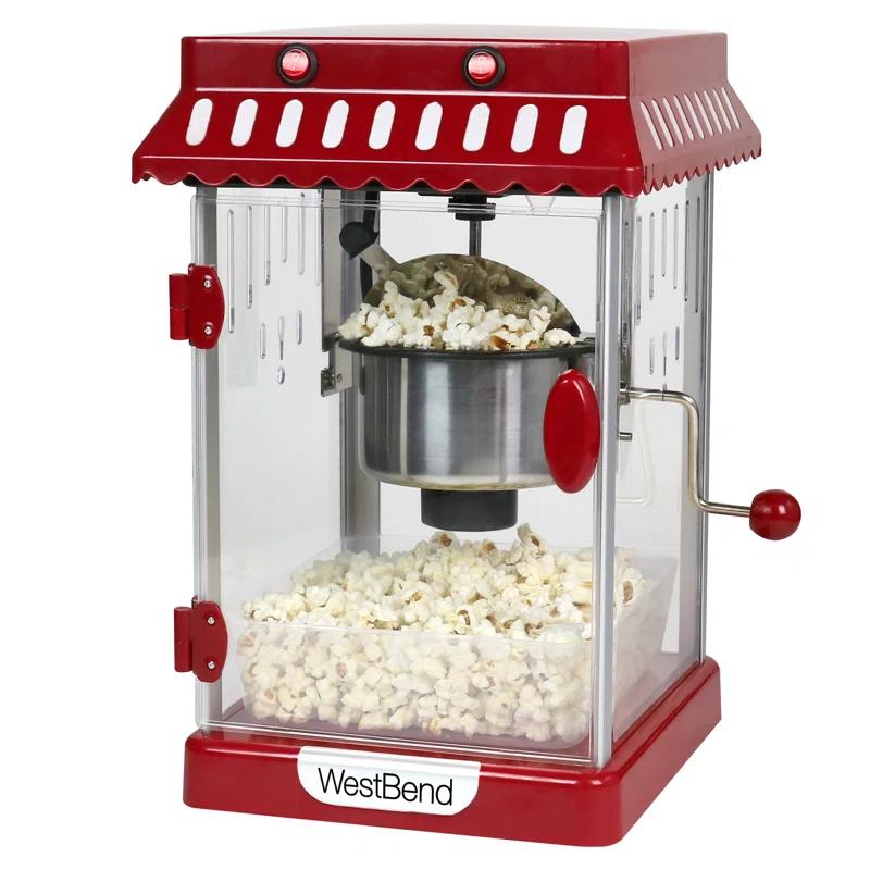 West Bend West Bend Compact Popcorn Machine and Cart, 10-Cup Capacity