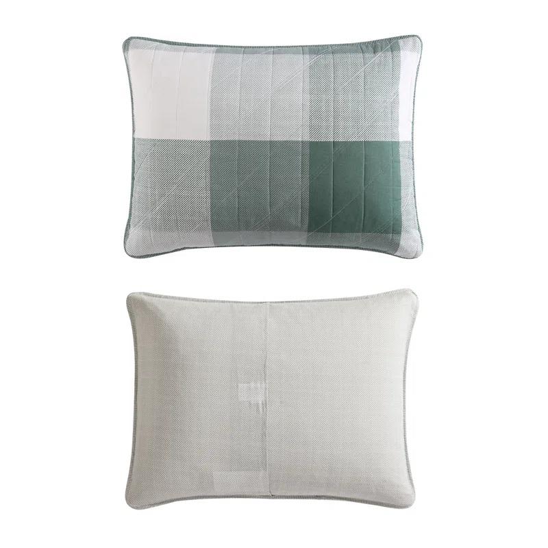 Eddie Bauer Eddie Bauer Boulder Plaid Cotton Green Quilt Set