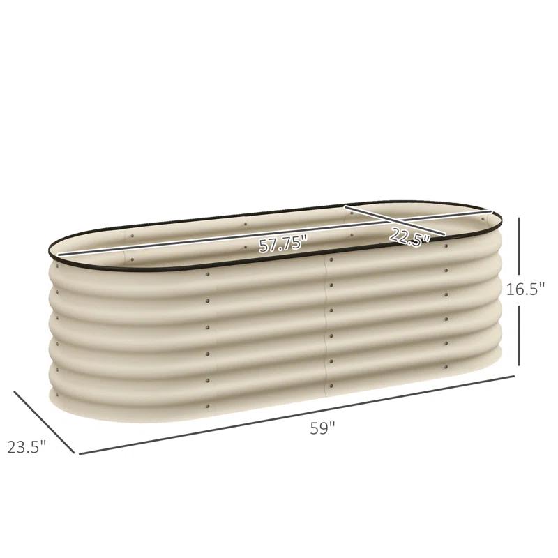 Arlmont & Co. Galvanized Raised Garden Bed Kit, Outdoor Metal Elevated Planter Box with Safety Edging, Easy DIY Stock Tank