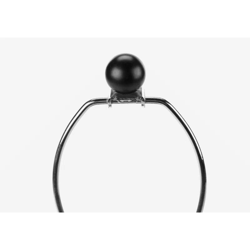 Benjara Table Lamp, 25 Inch Black Textured Ceramic Base, Ivory Fabric Shade