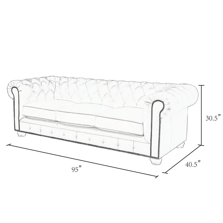 Freddie 95'' W Leather Sofa