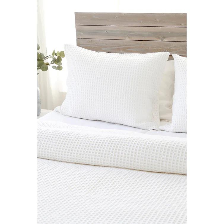 Zuma Cotton Waffle Weave Blanket by Pom Pom at Home - Cream / King