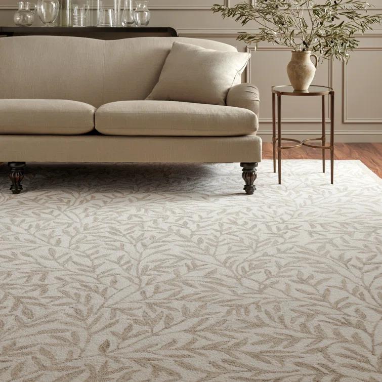 Martha Stewart Rugs Martha Stewart Hand Tufted Wool/Cotton Floral Rug in Ivory/Beige