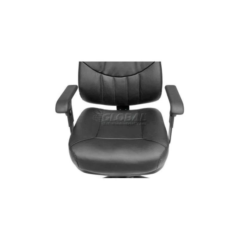 Interion Office Chair With High Back & Adjustable Arms, Leather, Black