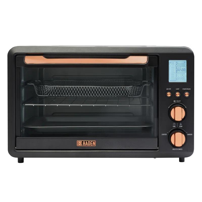 HADEN Haden Countertop 6 Slice Toaster Oven Air Fryer Combo for Kitchen, Black/Copper