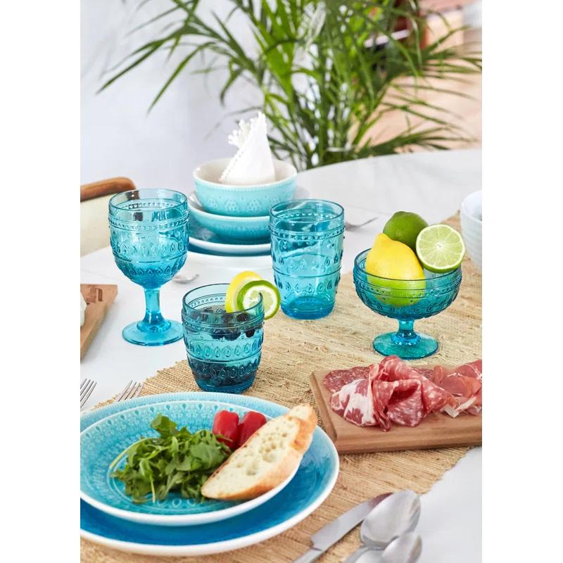 Euro Ceramica Fez Glassware 14oz Highball Glass Set (Set of 4)