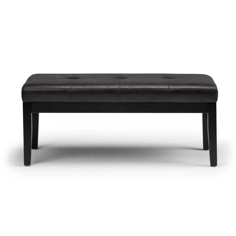 Simpli Home Lacey 41"W Tufted Ottoman Bench with Solid Wood Frame