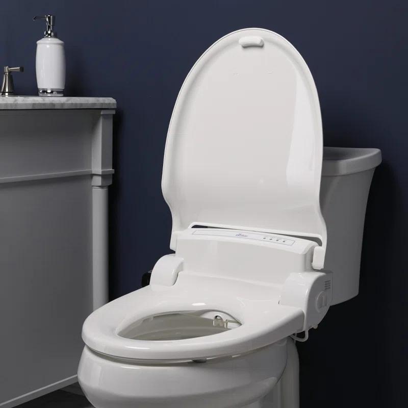 Bio Bidet by BEMIS 7ZBB1000R DRY BB1000 Round Bidet Toilet Seat, Electric, Warm Water with Air Dryer + 6 Bidet Towels