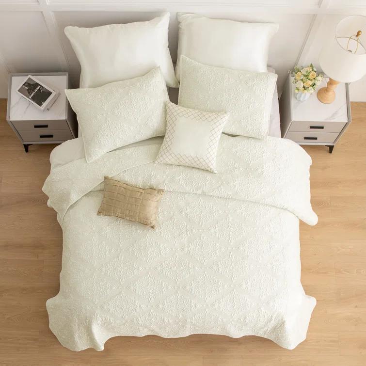 Wonderful Textile Satin Quilt Set Cooling 5-Piece Bedding Set