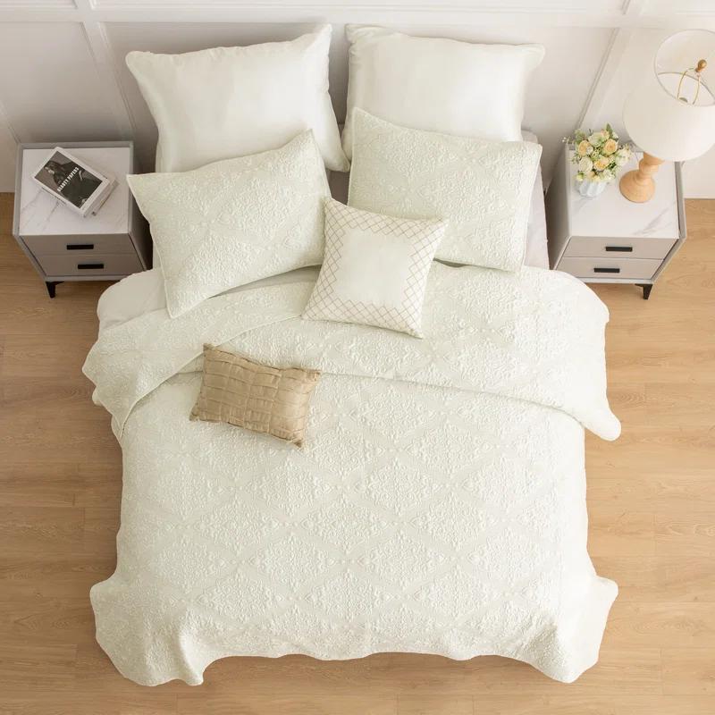 Wonderful Textile Satin Quilt Set Cooling 5-Piece Bedding Set