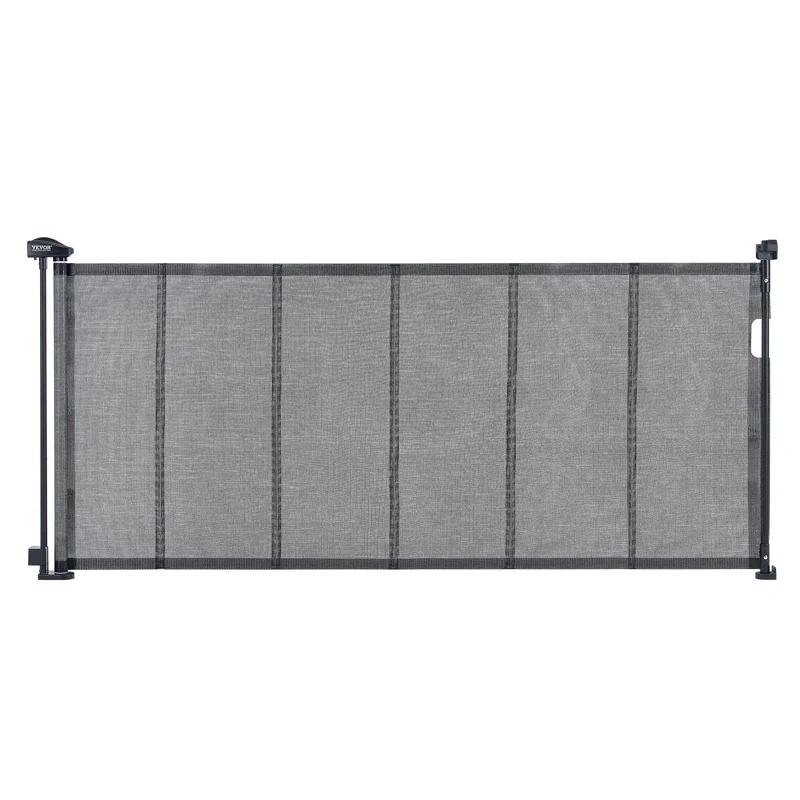 VEVOR VEVOR Retractable Gate Black Plastic Wall Mounted Pet Gate