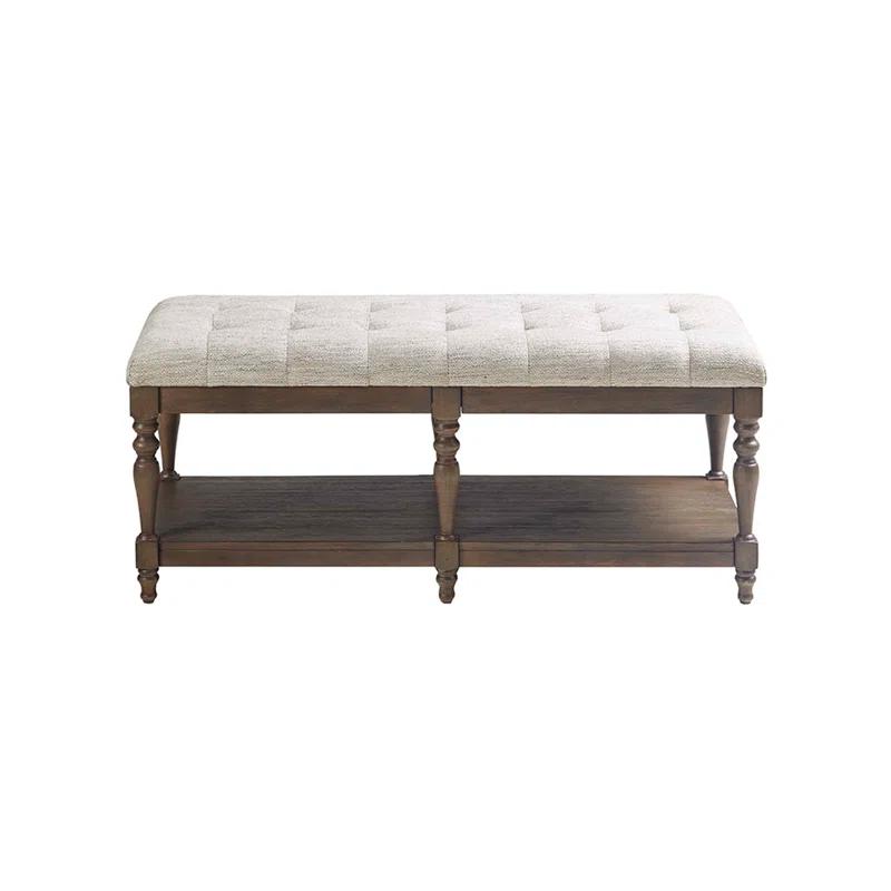 Martha Stewart Martha Stewart Highland Tufted Accent Bench with Shelf