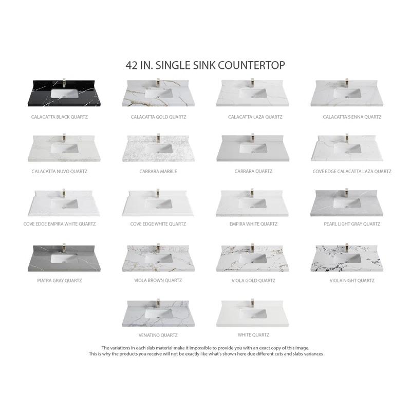 Willow Collections Aberdeen 42'' Single Bathroom Vanity with Quartz Top