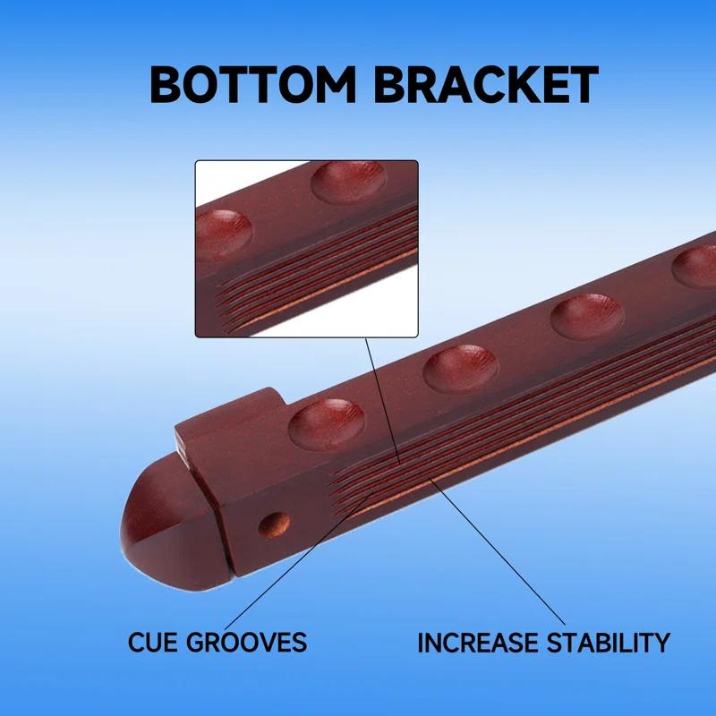 GSE Games & Sports Expert 2-Piece Billiard Pool Cue Stick Wall Mounted Rack, Holds 8 Pool Cue Stick