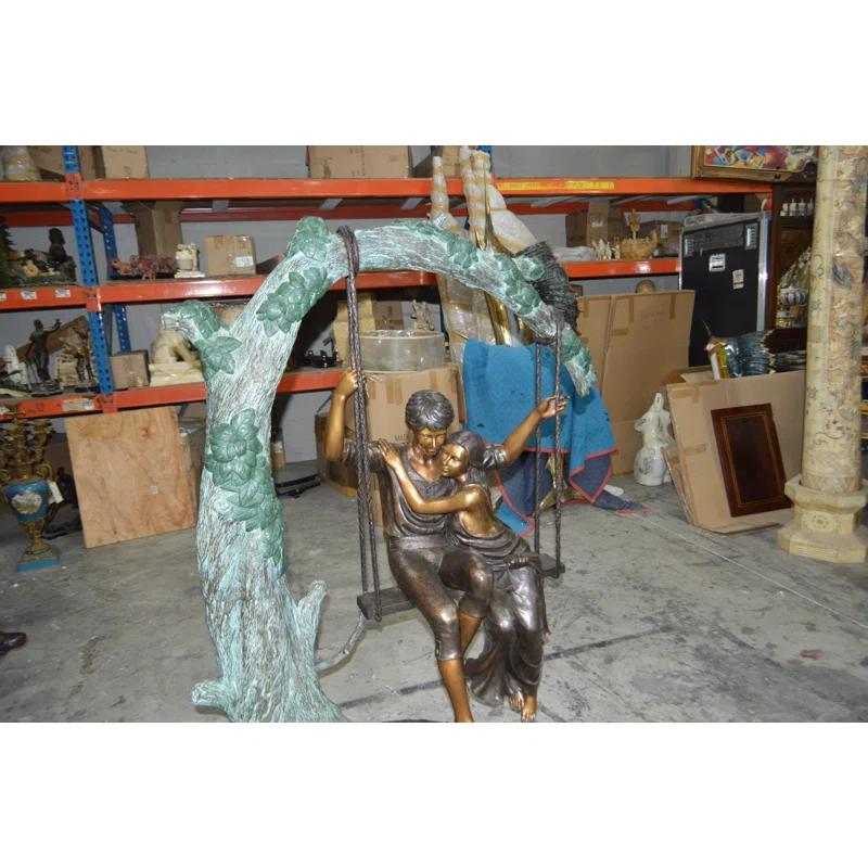 Nifao Statues People Weather Resistant Metal Garden Statue