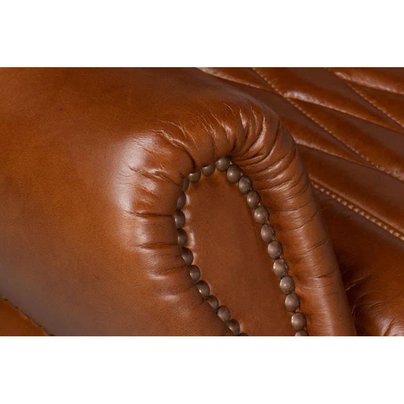 Sarreid Ltd Bugatti Leather Swivel Club Chair