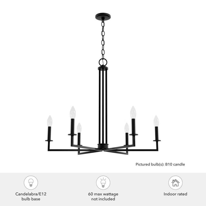 Hunter Fan 6 - Light Geometric Classic Chandelier