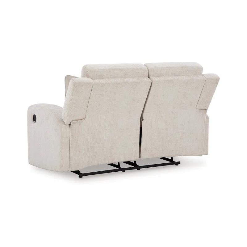 Benjara Genna Manual Recliner Loveseat, Polyester, 2 Pillow 64 Inch