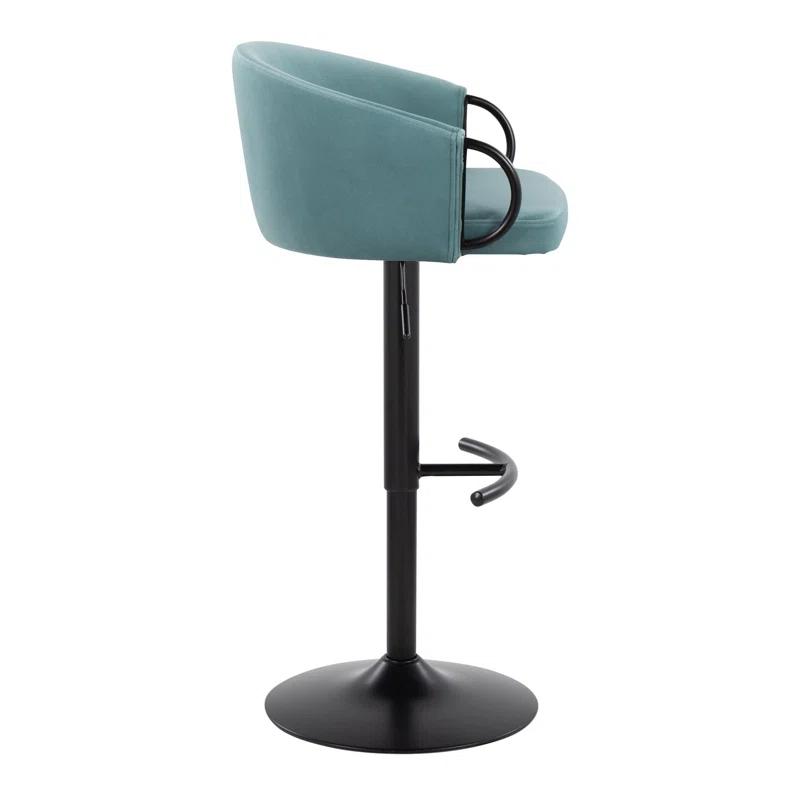 LumiSource Swivel Upholstered Adjustable Height Counter Stool with Metal Frame