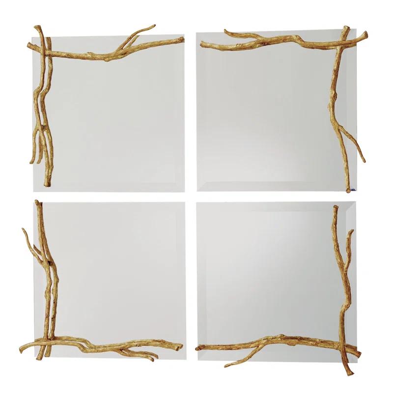 Global Views Twig Mirror-Gold Leaf-Sm