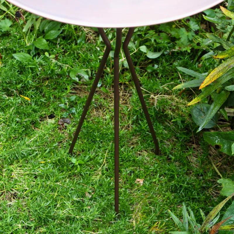 18" Classic Copper Birdbath with Tripod Stake