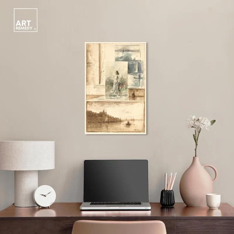 Art Remedy A Trompe l oeil Collage Canvas Nude Portrait Wall Art by Art Remedy