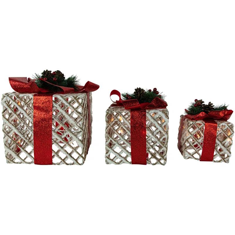 Northlight Seasonal 3 Piece Christmas Gift Box