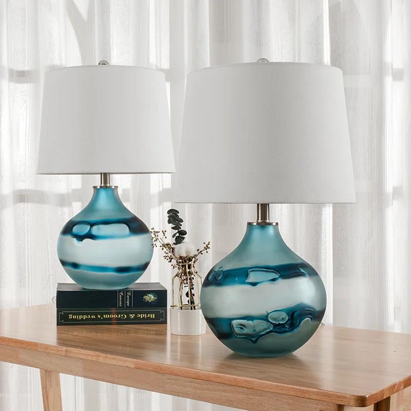 Akash Glass Table Lamp (Set of 2)