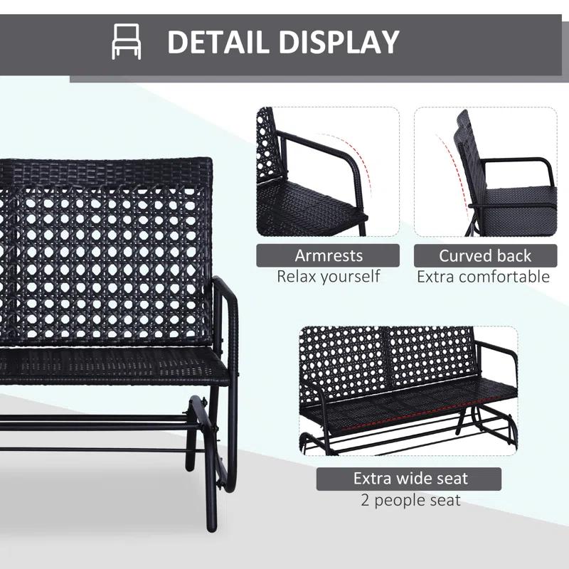 Lark Manor™ Patio 2-Person Wicker Glider Bench Rocking Chair