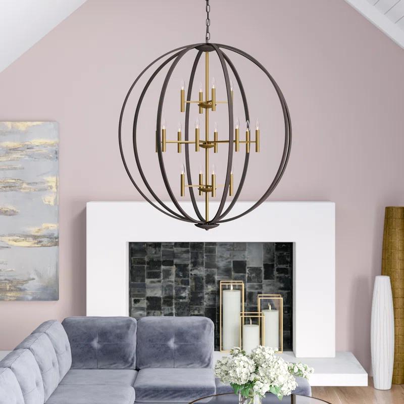 Hinkley Euclid 12 - Light Candle Style Globe Chandelier