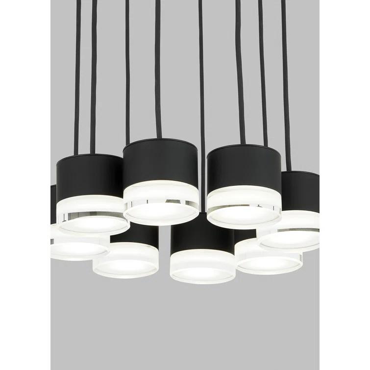 Nightshade Black and Crystal 8-Light LED Pendant Chandelier