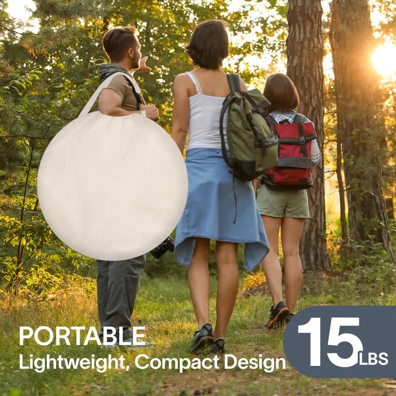 EighteenTek Fiberglass Patio Gazebo Pop Up with Screen Room Tents