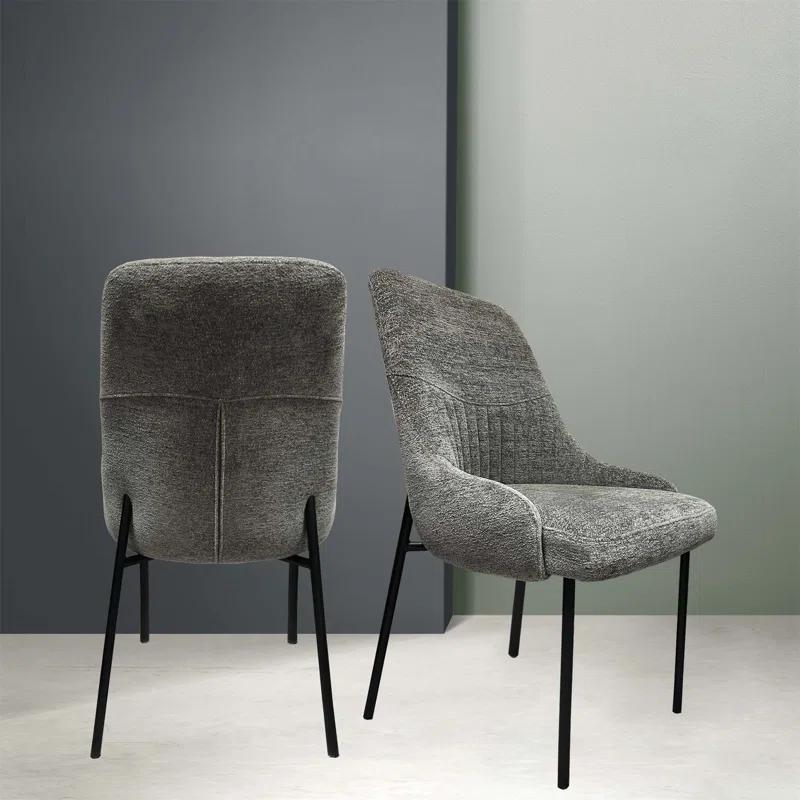 New Spec Inc 18'' H Fabric Upholstered Metal Side Chair (Set of 2)