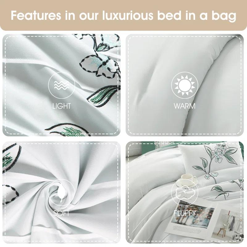 Raina Microfiber 7 Piece Floral Comforter Set