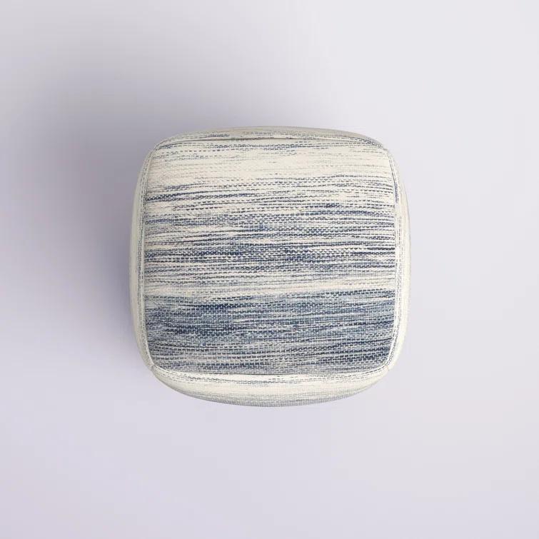 Simpli Home Clay 18"W Upholstered Cotton Square Pouf