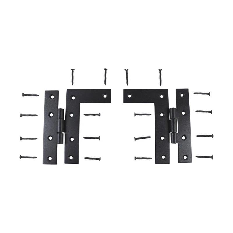 The Renovators Supply Inc. Pair Flush H-L Wrought Iron Cabinet Hinge Surface Mount Hinge