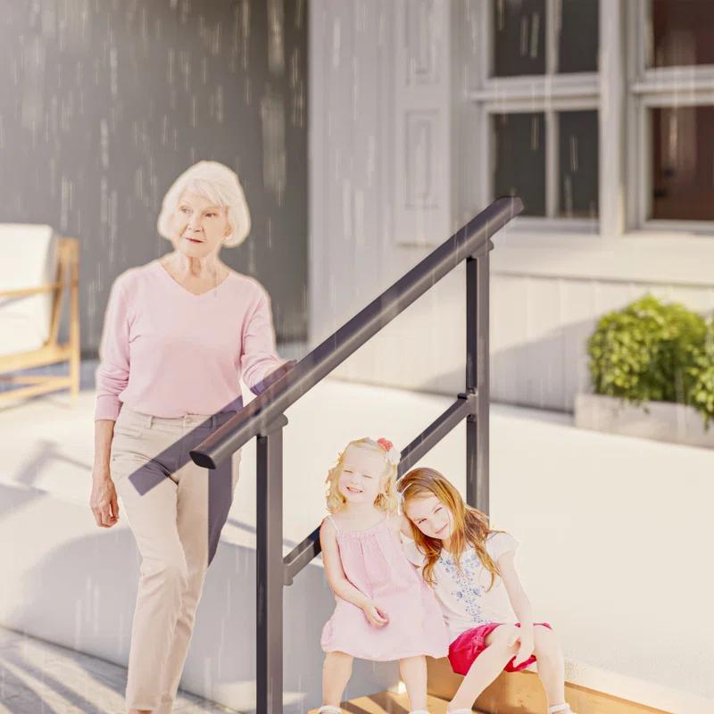 CR Home Hand Rails for Outdoor Steps for Porch, Deck, & Balcony Railing
