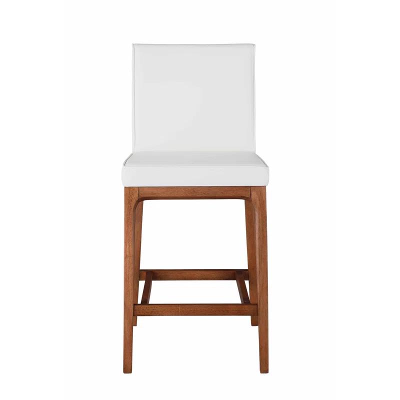 Chintaly Imports Emma Modern Low-back Counter Stool w/ Solid Wood Base