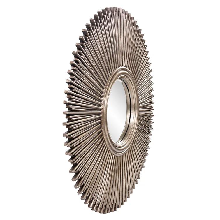 Tyler Dillon Singapore Starburst Round Wall and Accent Mirror - Silver - 50"