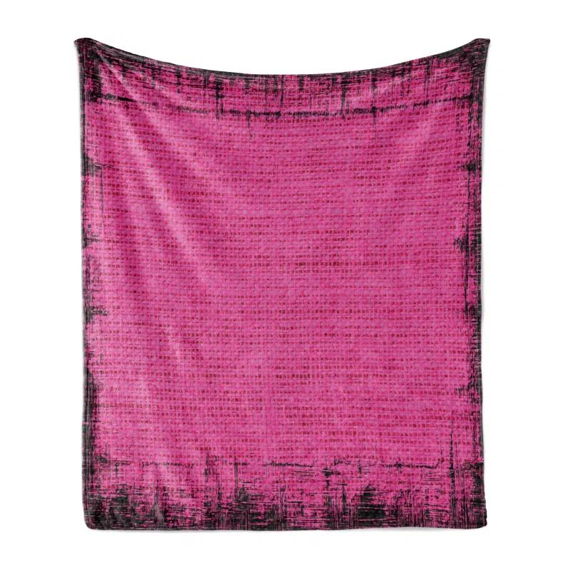 Ambesonne Ambesonne Magenta Fleece Throw Blanket Futuristic Grungy Murky Fuchsia Pink