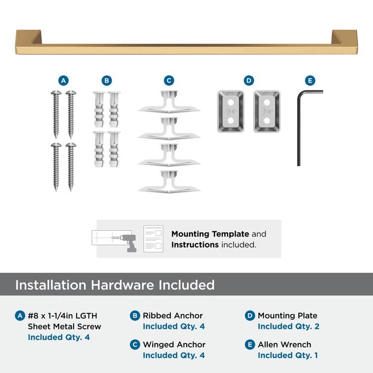Amerock Blackrock Wall Mounted Towel Bar BH36004CZ