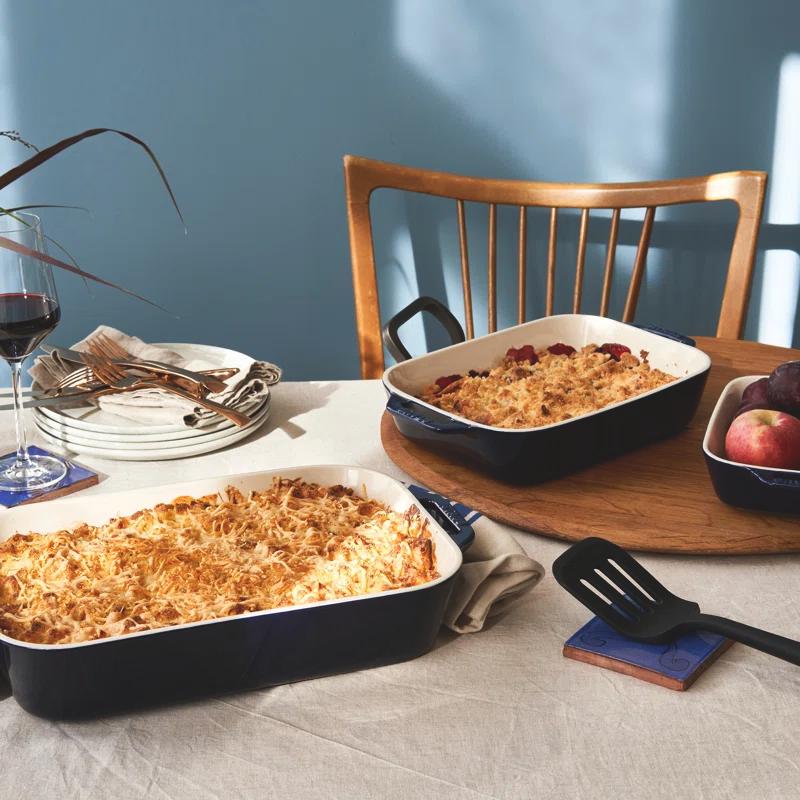 Staub Dark Blue Rectangular Bakers, Set of 3