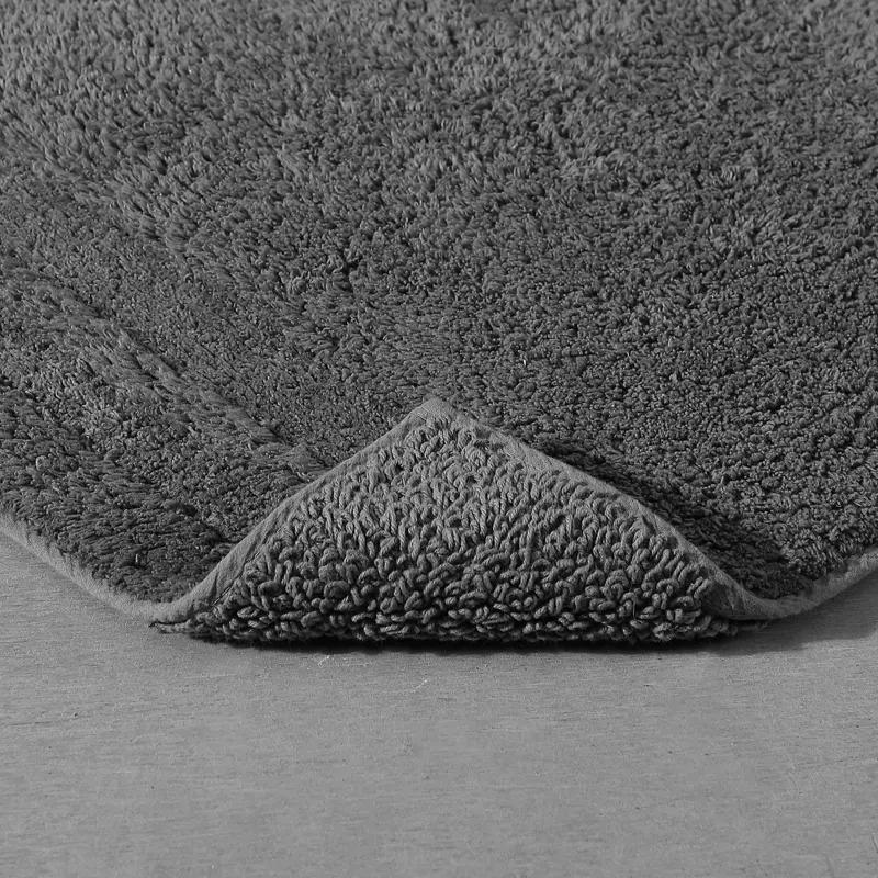 Eden Plush Pile Solid Reversible Cotton White 2 Piece Bath Rug Set