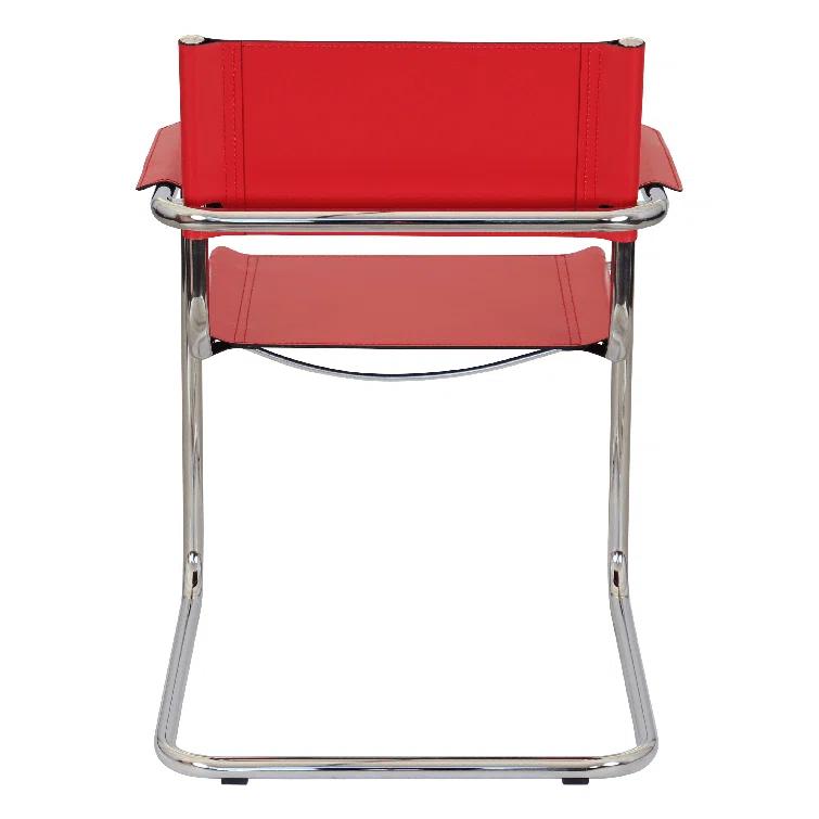 Breuer Chair Company Mart Stam Cantilever Armchair Arm Chair w/ Chrome-Plated Steel Frame (Various Bonded Leather Colors)