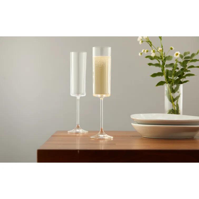 JoyJolt JoyJolt Claire Champagne Glass Flutes, 5.7oz (Set of 2)